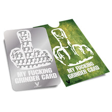Carica l&#39;immagine nel visualizzatore di Gallery, GRINDER CARD – Acciaio Inossidabile – (9x5 cm) – [Diverse Grafiche]-V-Syndicate-Veganja Shop
